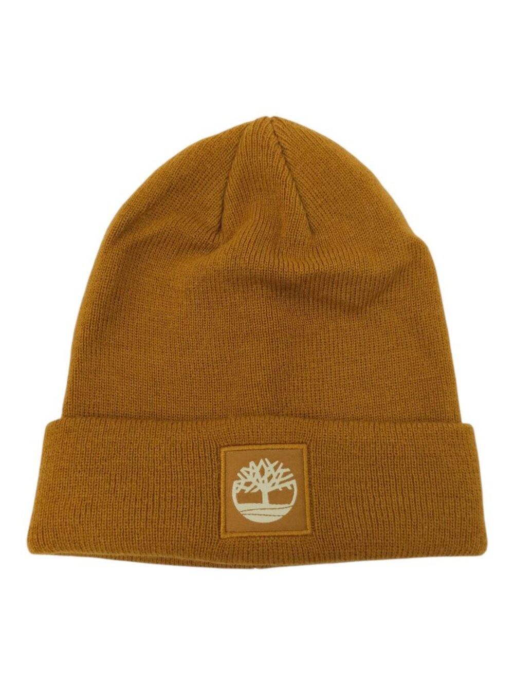 Timberland Winter Beanie Hat OS Cuffed Knit Tan Caramel Tree Logo Watch Cap Gorp